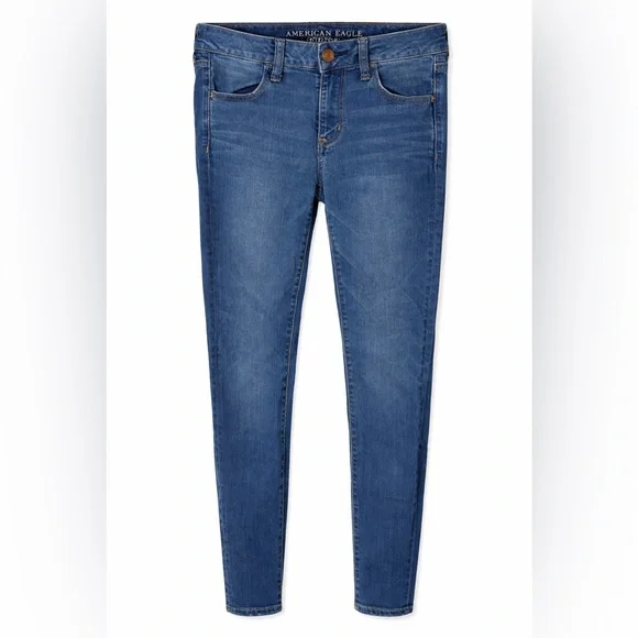 American Eagle Jegging Jeans Size 6 Regular Medium Wash Stretch Skinny Fit - Picture 1 of 12